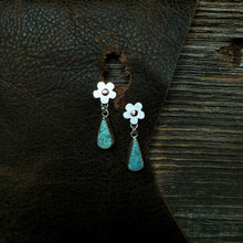 Load image into Gallery viewer, Bloom Studs With Turquoise Drops

