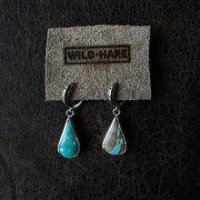 Load image into Gallery viewer, Turquoise Huggie Hoops
