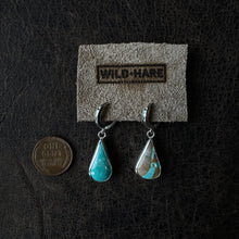 Load image into Gallery viewer, Turquoise Huggie Hoops
