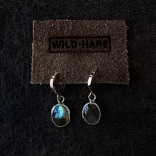 Load image into Gallery viewer, Huggie Hoops - Labradorite
