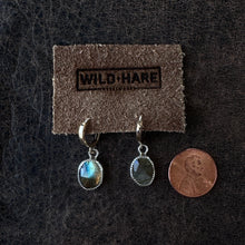 Load image into Gallery viewer, Huggie Hoops - Labradorite
