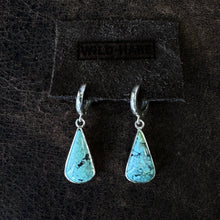 Load image into Gallery viewer, Huggie Hoops - Turquoise 1
