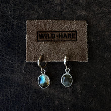 Load image into Gallery viewer, Huggie Hoops - Labradorite
