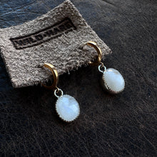 Load image into Gallery viewer, Huggie Hoops - Moonstone
