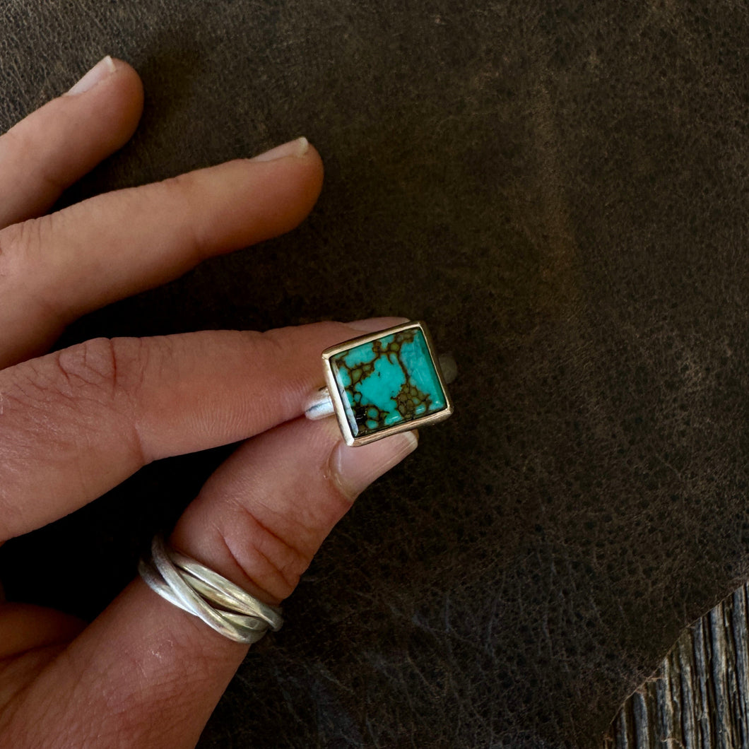 Mixed Metal Ring - Turquoise