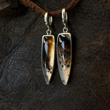 Load image into Gallery viewer, Huggie Hoops - Montana Agate
