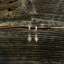 Load image into Gallery viewer, North Star Huggie Hoops
